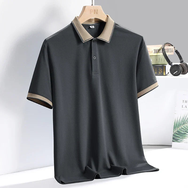 Polo da Uomo con Profili a Contrasto e Vestibilità Sartoriale