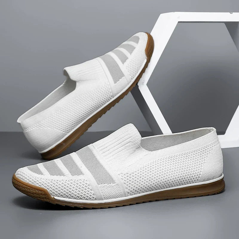 Men's Breathable Knit Loafers with Arch Support and Slip-On Design