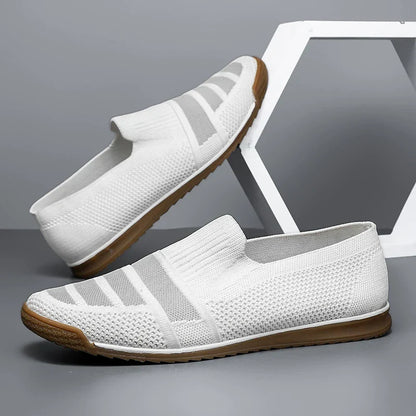 Men's Breathable Knit Loafers with Arch Support and Slip-On Design
