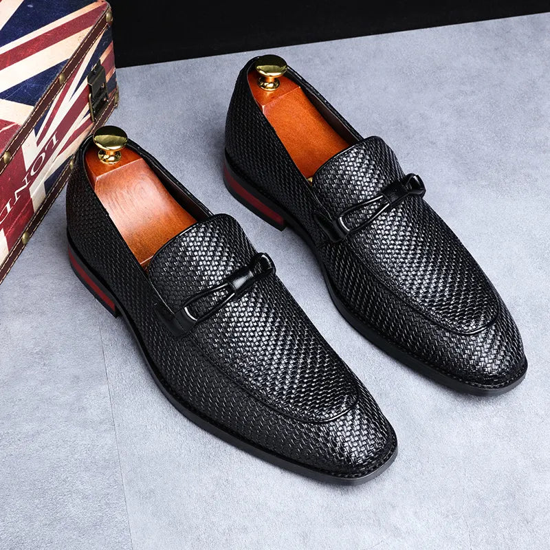 Men's Oxford-style loafers with a faux-leather finish and lace-up detail