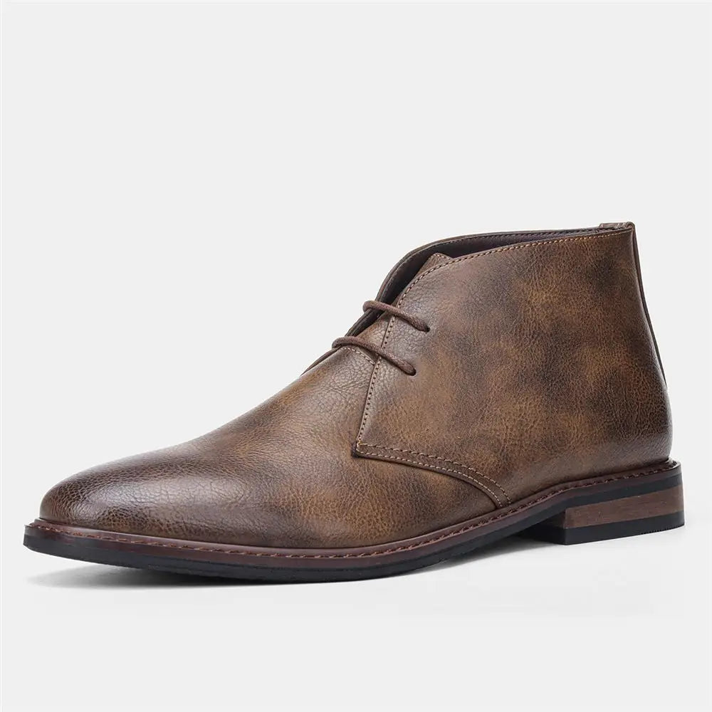 Men's Hand-Sewn Chukka Boots with Padded Insole and Rubber Sole