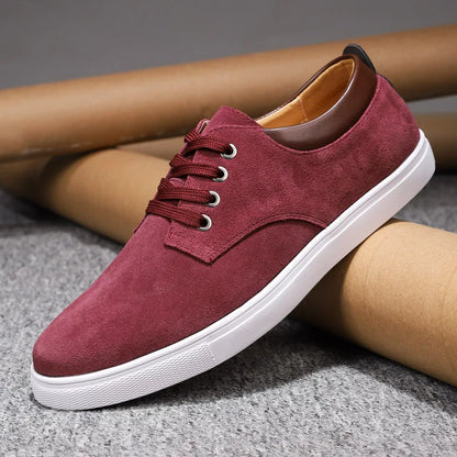 Zapatos de hombre de efecto ante con cordones y forro de piel