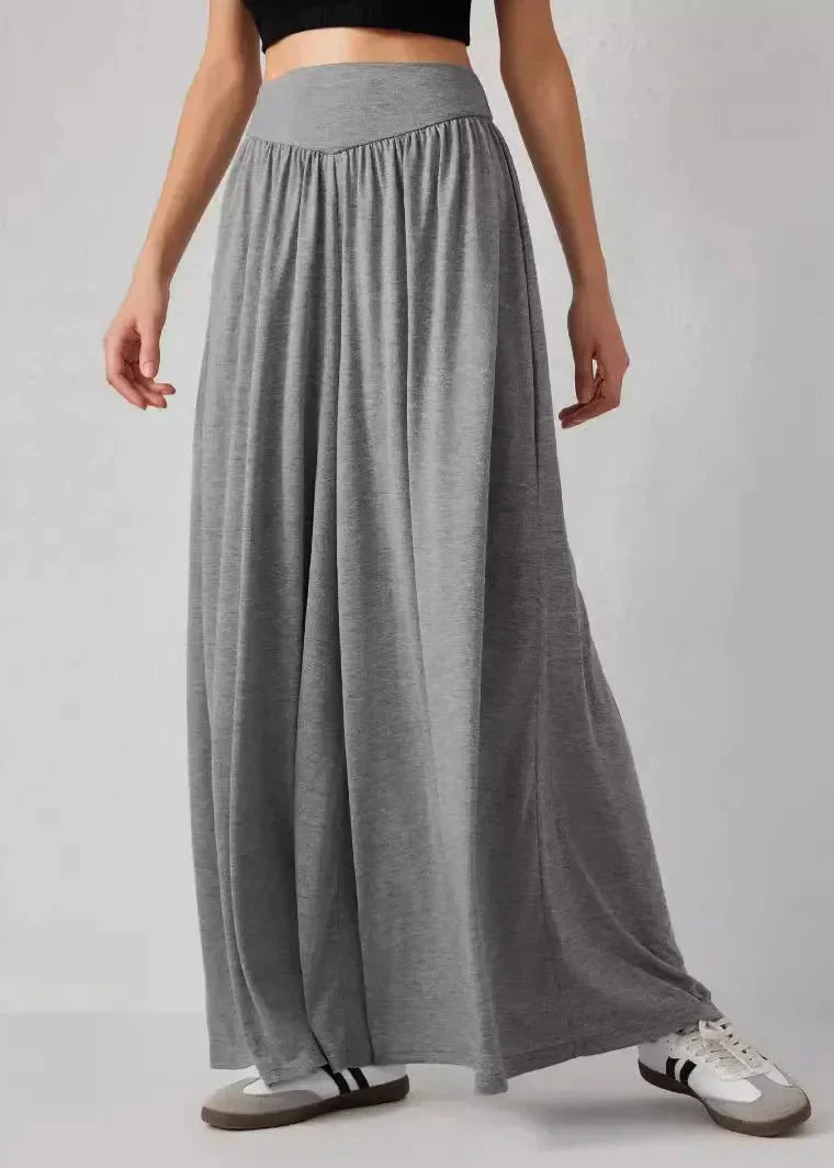 Pantaloni Donna Leggeri a Gamba Larga con Vita Elasticizzata – Stile Casual Estivo