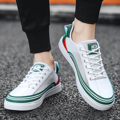 Sneakers Uomo in Mesh Traspirante con Lacci e Plantare Ammortizzato