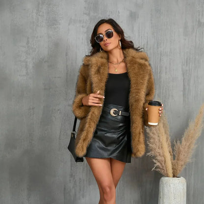 Cappotto Invernale Donna con Finta Pelliccia – Vestibilità Oversize