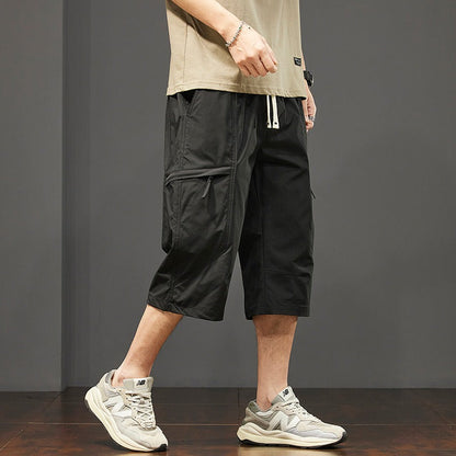 Herre cargo bermudashorts med multitaskedesign og justerbar talje