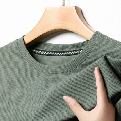 Herre T-shirt med Rund Hals, Bikagemønster og Netstruktur