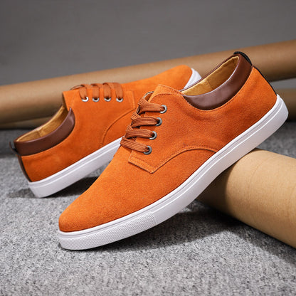 Zapatos de hombre de efecto ante con cordones y forro de piel