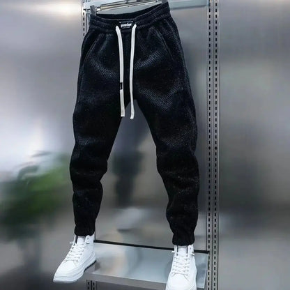 Herrebukser Slim Fit med Elastisk Talje og Snøre Mønster – Moderne Casual Stil