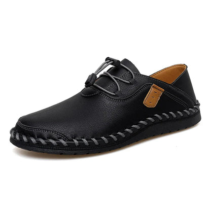 Men's Elegant Shoes with Hand Stitching and Adjustable Laces