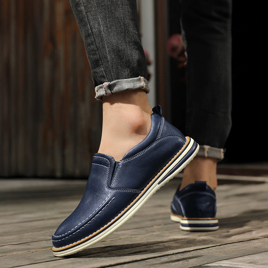 Mocassini Uomo Senza Lacci Cuciti a Mano con Pannelli Elastici e Suola Flessibile – Stile Comfort Quotidiano
