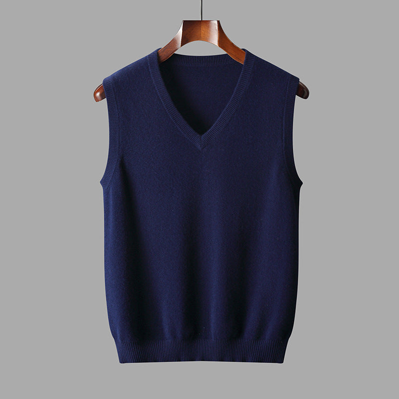 Gilet Uomo in Misto Lana Merino con Scollo a V – Lana Merino Blend
