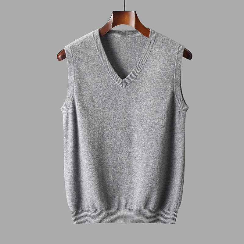Gilet Uomo in Misto Lana Merino con Scollo a V – Lana Merino Blend