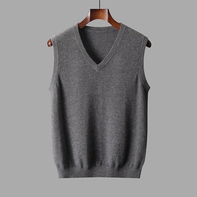 Gilet Uomo in Misto Lana Merino con Scollo a V – Lana Merino Blend
