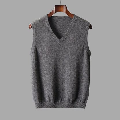Gilet Uomo in Misto Lana Merino con Scollo a V – Lana Merino Blend