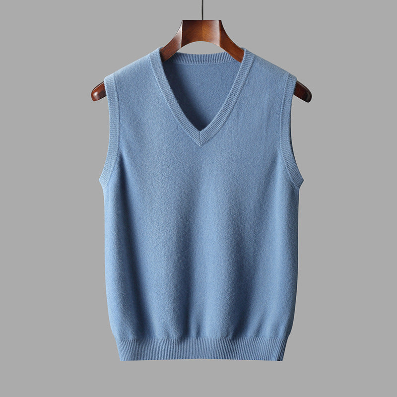 Gilet Uomo in Misto Lana Merino con Scollo a V – Lana Merino Blend