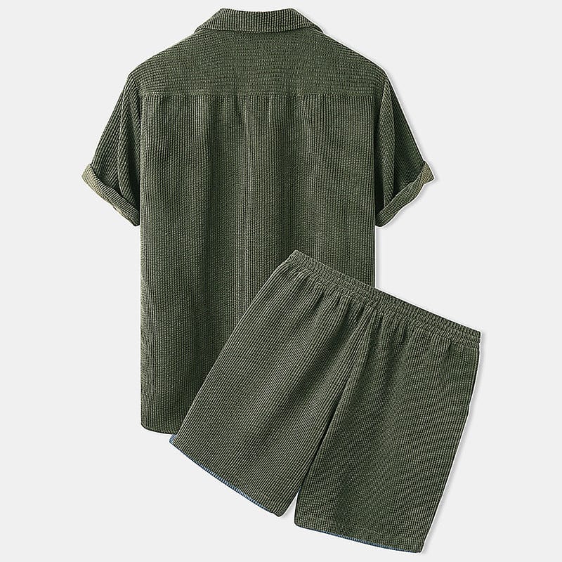 Men's Summer Set Short Sleeve Shirt and Shorts – Velvet Style
