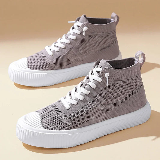 Herresneakers High Top Overdel i Strik Ortopædisk Indlæg Lukning uden Snørebånd