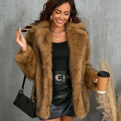 Cappotto Invernale Donna con Finta Pelliccia – Vestibilità Oversize