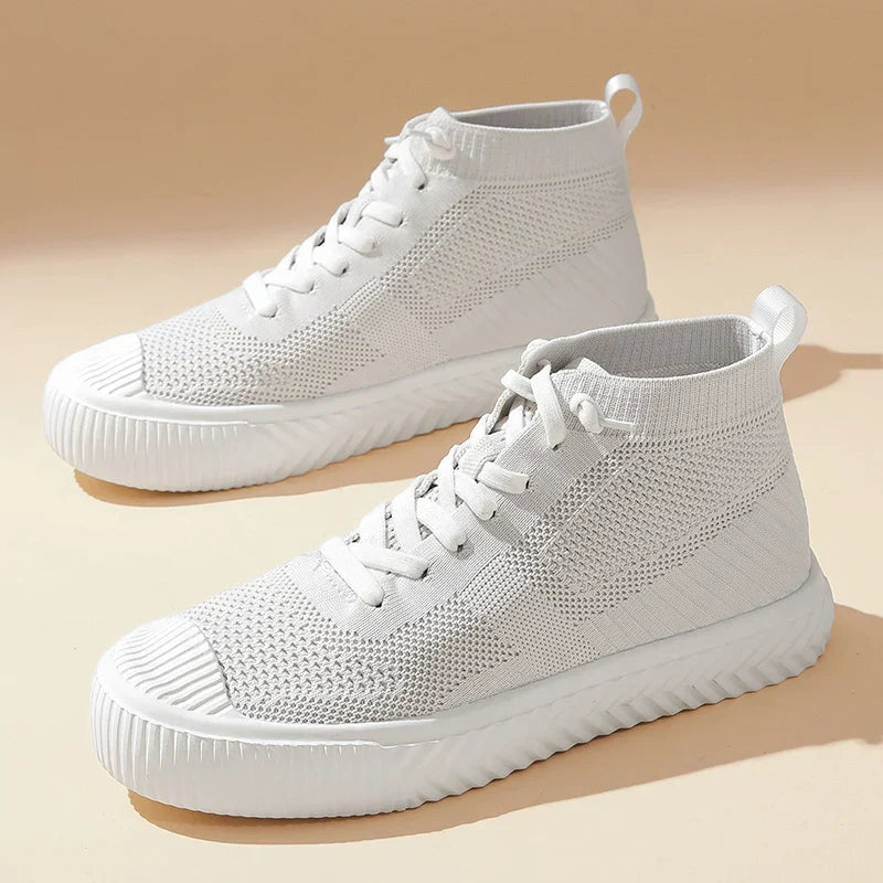 Zapatillas Hombre High Top Parte Superior de Malla Plantilla Ortopédica Cierre Sin Cordones