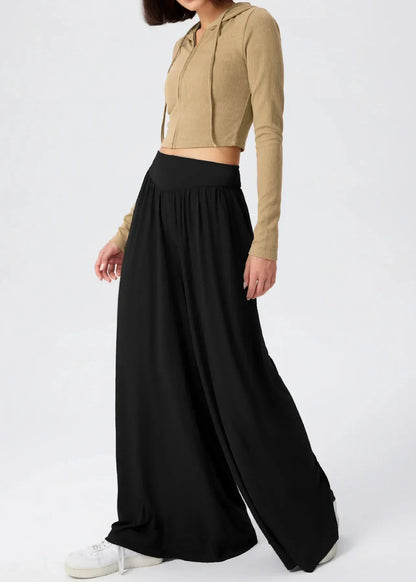 Pantaloni Donna Leggeri a Gamba Larga con Vita Elasticizzata – Stile Casual Estivo