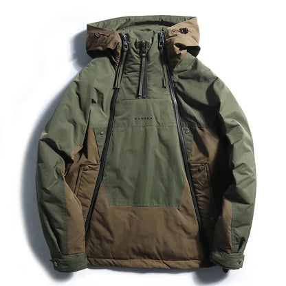 Giacca Invernale Uomo con Doppia Zip, Interno Trapuntato e Design Colore Block – Stile Funzionale