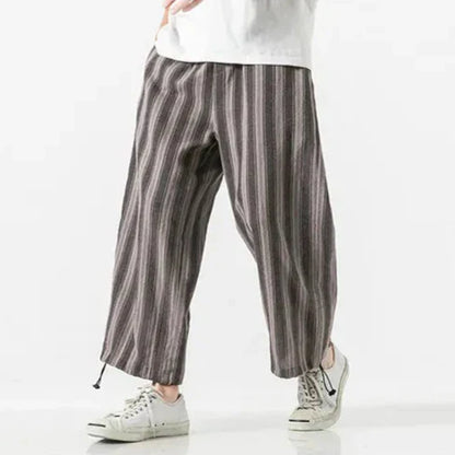 Pantaloni Harem Uomo a Righe Sottili con Coulisse – Vestibilità Comoda