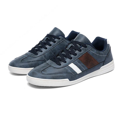 Men's Low Sneakers with Layered Inserts and Two-Tone Design