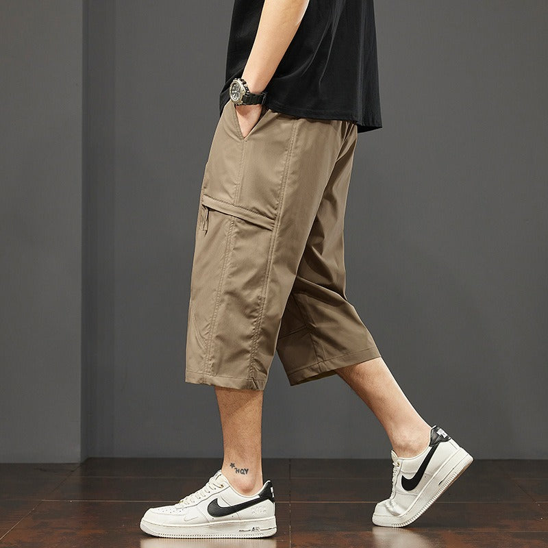 Herre cargo bermudashorts med multitaskedesign og justerbar talje