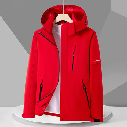Giacca Tecnica Uomo Antivento Impermeabile con Cappuccio e Tasche con Zip – Stile Outdoor