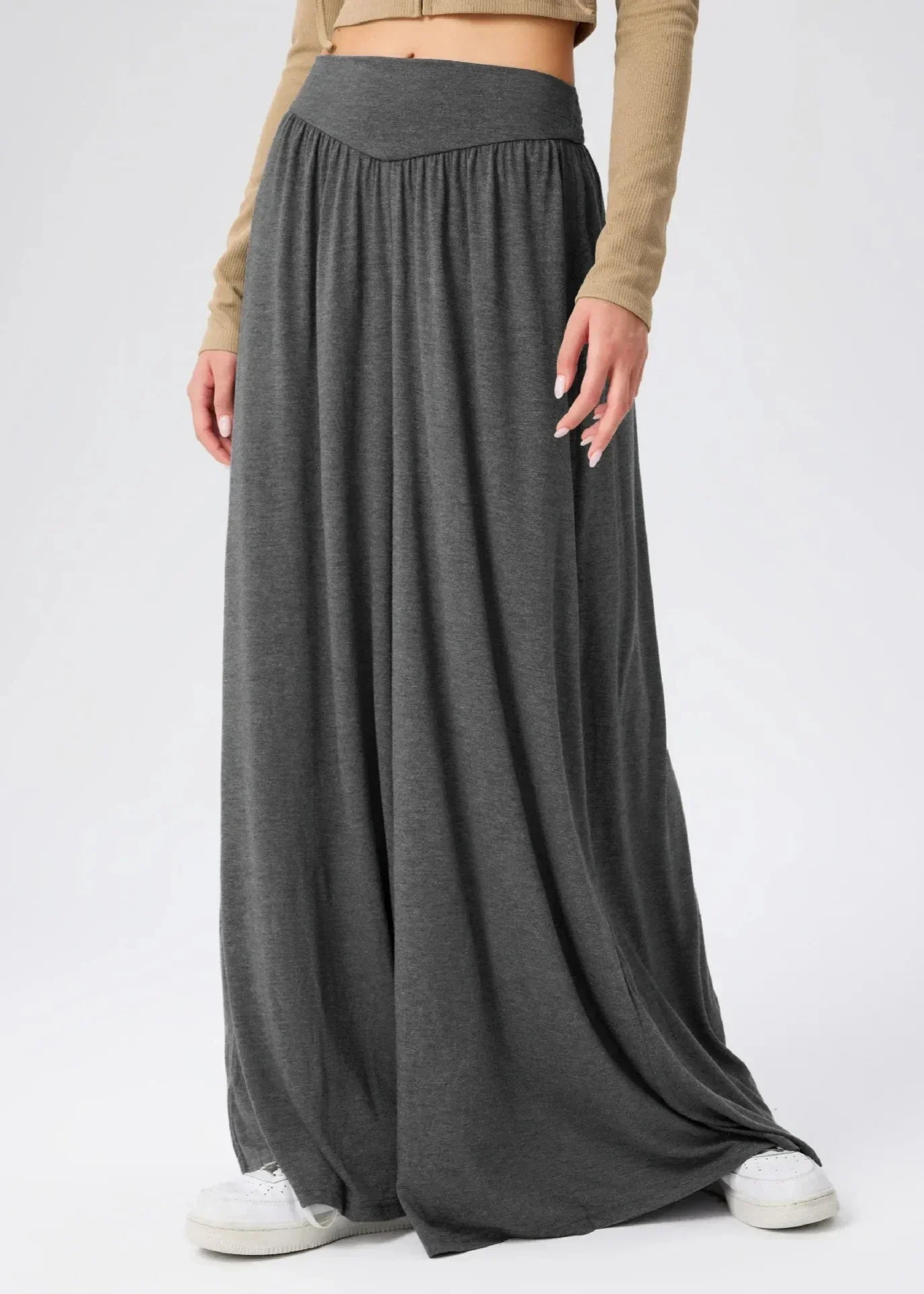Pantaloni Donna Leggeri a Gamba Larga con Vita Elasticizzata – Stile Casual Estivo