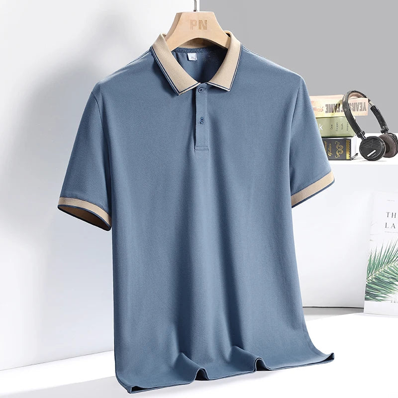 Polo da Uomo con Profili a Contrasto e Vestibilità Sartoriale