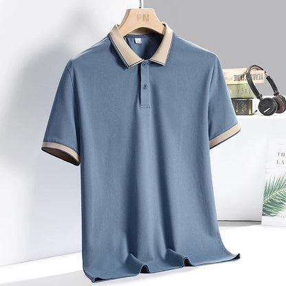 Polo da Uomo con Profili a Contrasto e Vestibilità Sartoriale