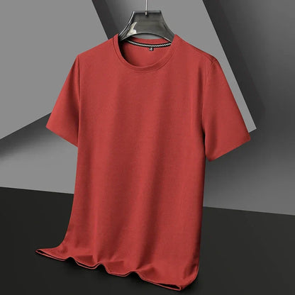 Herre T-shirt med Rund Hals, Bikagemønster og Netstruktur