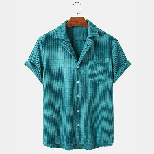 Men’s Corduroy Shirt with Long Sleeves and Buttons – Velluto Style