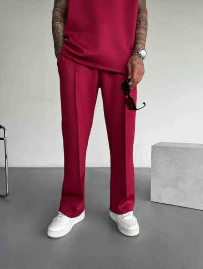 Men's Lounge Set with Sleeveless Top and Tailored Pants