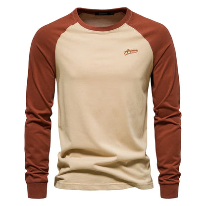 Camicia da Uomo Autunnale a Maniche Lunghe con Maniche Raglan e Vestibilità Slim