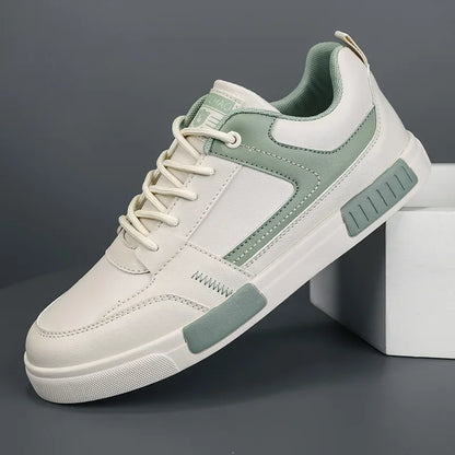 Men's Sneakers with Two-Tone Panels and Elevated Sole