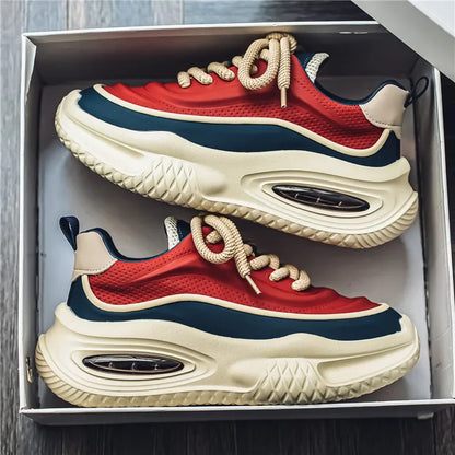 Sneakers Uomo Mesh Retrò con Suola Spessa – Stile Urbano Quotidiano