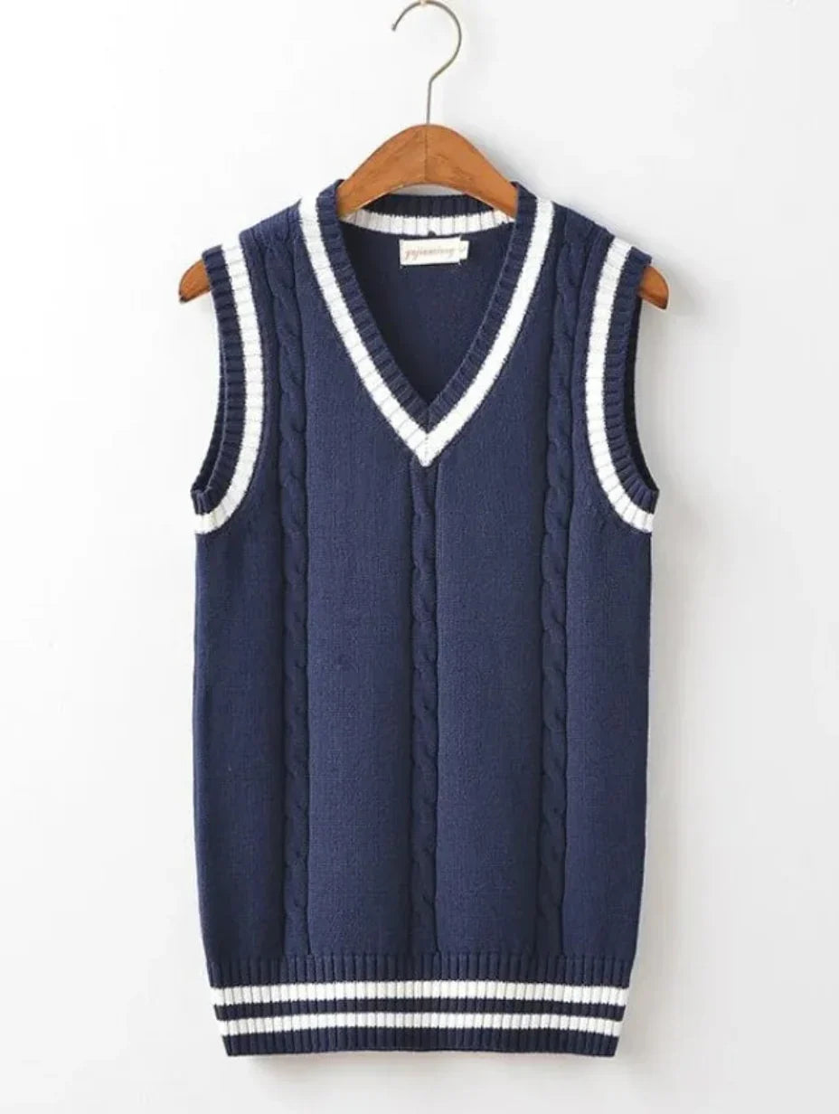 Herrevest uden ærmer med V-hals og pullover-design – Maglia-stil
