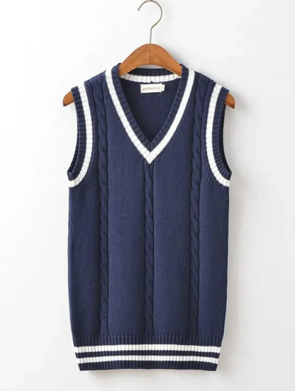 Herrevest uden ærmer med V-hals og pullover-design – Maglia-stil
