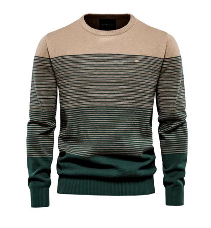 Maglione Uomo con Lavorazione a Maglia Testurizzata e Finiture a Costine
