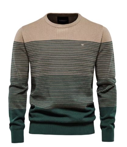 Maglione Uomo con Lavorazione a Maglia Testurizzata e Finiture a Costine