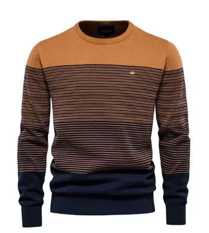 Maglione Uomo con Lavorazione a Maglia Testurizzata e Finiture a Costine