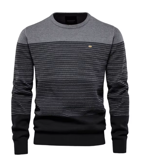 Maglione Uomo con Lavorazione a Maglia Testurizzata e Finiture a Costine