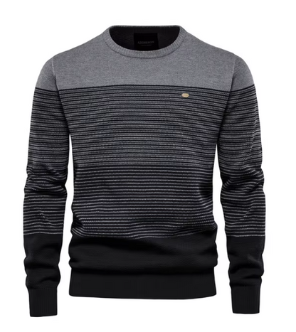 Maglione Uomo con Lavorazione a Maglia Testurizzata e Finiture a Costine