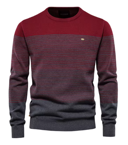 Maglione Uomo con Lavorazione a Maglia Testurizzata e Finiture a Costine