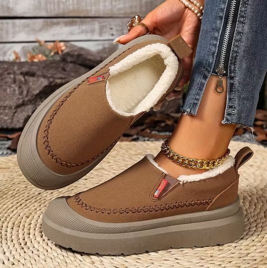 Women's Winter Slip-On Shoes with Arch Support – Wide Toe and Non-Slip Sole