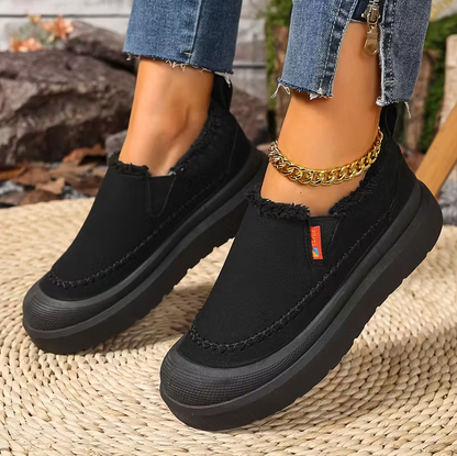 Scarpe da Donna Invernali Senza Lacci con Supporto Arco Plantare – Punta Larga e Suola Antiscivolo