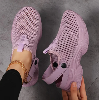 Women's Summer Mesh Sneakers with Adjustable Buckle – Breathable and Lightweight
